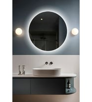 Fawdecor Led Işıklı Yuvarlak Model Dekoratif Duvar Aynası, Modern Eşsiz Ayna, Ayna Duvar Dekorasyon Ürünü (Beyaz)
