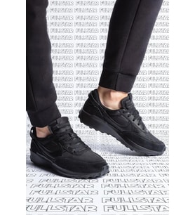 Nike Waffle Debut Leather Black Sneaker Hakiki Deri Siyah Spor Ayakkabı (Beyaz)