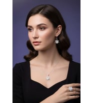 Çiçek Model Telkari El İşçiliği 925 Ayar Gümüş Üçlü Set