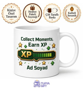 XP Hunter Temalı Tecrübe Puanı Avcılarına İngilizce Kahve Kupası Hediye