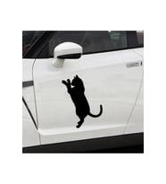 Komik Kedi Tasarım Çıkarılabilir Su Geçirmez Oto Sticker 2 Parça 14*18 Cm