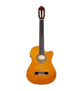 Valencia VC104THNCE Elektro Klasik Gitar - İnce Kasa Naturel (Profesyonel/Sahne)  Thin Body Tasarımı, Dahili EQ ve Preamp Sistemi, Sap Ayar Çeliği ve Konforlu Sahne Performansı