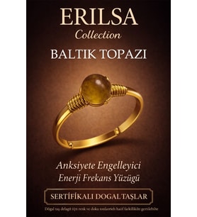 Sertifikalı Anksiyete Engelleyici Enerji Yüzüğü – Baltık Topazı Ayarlamalı Gold Oğlak Başak Burcu (Çok Renkli)