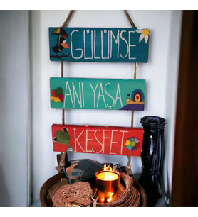 Ev hediyesi hediye Bahçe Süsü Duvar Süsü Balkon Süsü Dekorasyon Teras Kapı Süsü Mutfak Süsü Hediyelik Eşya Ölçü 60*30 (Çok Renkli)