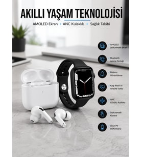 2025 Model Akıllı Saat Ve Yeni Nesil Pro Bluetooth Kulaklık Tws Yüksek Ses Kaliteli