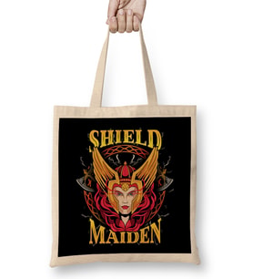 Shield Maiden Norse Mythology Female Warrior Bez Çanta Uzun Saplı
