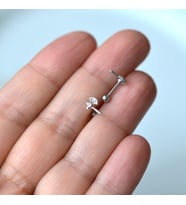 Mini Balta Helix Piercing Kıkırdak Cerrahi Çelik Gümüş Renk (Çok Renkli)