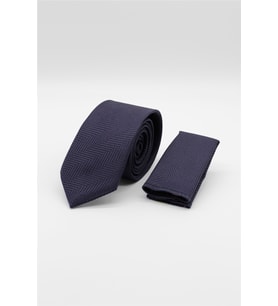 Lacivert-Kırmızı Desenli 7 Cm Kravat 1090260117