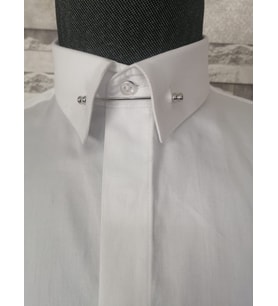 Gümüş Renk, Kenarları Oval Kesim Zincirsiz Halter Yaka İğnesi