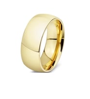 8 mm Altın kaplama Çelik Alyans Yüzük (Sarı)