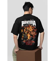 Müzik Grubu Pantera Baskılı Unisex Oversize Tişört