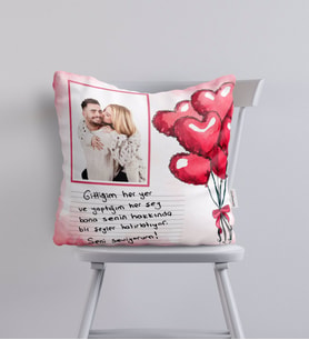 BK Gift Kişiye Özel Kendi El Yazın Mesajlı Fotoğraflı Hediye Kırlent Yastık-5