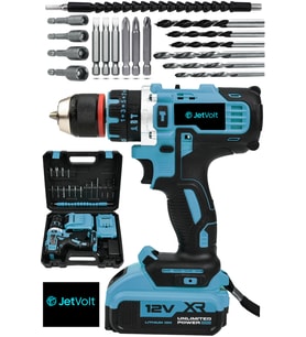 12V 1.5Ah Çelik Şanzıman Darbeli Şarjlı Matkap Mavi