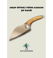 Ahşap Gövdeli Viking Almazan Şef Bıçağı – 28 cm