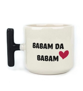 Babam Da Babam Baskılı Siyah Kulplu T Kupa