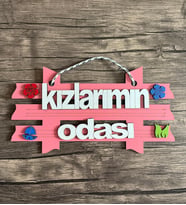 KIZLARIMIN ODASI KAPI İSİMLİK RENKLİ