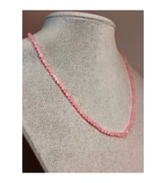 Pembe Kuvars Taşı 3mm Kolye (SABİT KLİPSLİ) (41245)