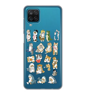 Samsung Galaxy M22 Uyumlu Kediler Tasarımlı Şeffaf Telefon Kılıfı