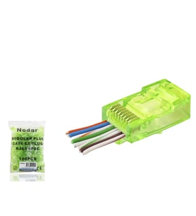 Cat6 Ez Rj45 Konnektör - 100 Adet Yeşil / Ekonomik Poşet Paket ND2409
