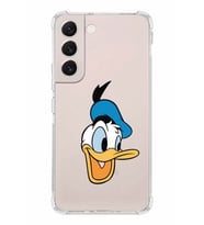 Samsung Galaxy S22 Uyumlu Köşe Korumalı Antişok  Kapak Donald Duck Tasarımlı Şeffaf  Kılıf