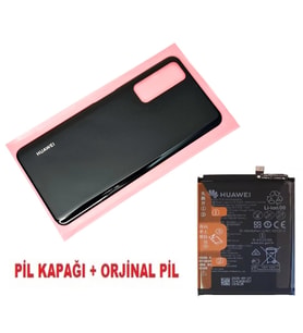 Tkgz Huawei Uyumlu P Smart 2021 Arka Pil Batarya Kapağı + PİL SİYAH