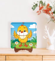 BK Toys Çocuklar İçin 2 si 1 arada Eğitici-Öğretici Ahşap 4 Parça Yapboz Puzzle Çerçeve Model 20