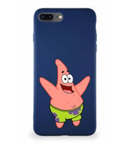 Apple iPhone 8 Plus Soft Premier Kapak Patrick Yıldız Tasarımlı Silikon Kılıf - Lacivert (Şeffaf)