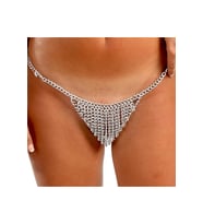 Göz Alıcı Tanga, Kalın Zincirli Gothic String (Gümüş)