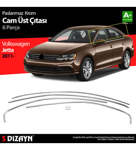 VW Jetta Krom Cam Üst Çıtası 6 Prç. 2011-2019