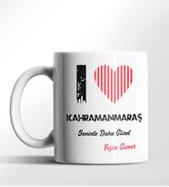 Kişiye Özel Kahramanmaraş Seninle Daha Güzel Tema Beyaz Kupa