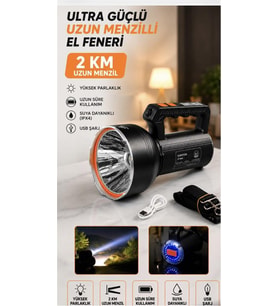 Everton Rt-698A Şarjlı Projektör 50w 5000lumen Şarjlı (15 Saat) Powerbank Özellik 2km Menzil