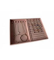 Rio Model Süet Kumaş Pembe Renk 24/34 Cm Tırnaklı-Sosisli Takı Sergileme Standı