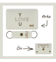Beyaz Renk, I LoVE YOu Armalı, İsme Özel Cüzdan Ve Anahtarlık, Değer Verdiğine Efsane Hediye