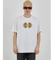 Erkek Kısa Kol Yazlık Tişört Bisiklet Yaka Baskılı Oversize T-Shirt - Beyaz