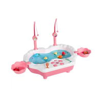 Aya Toys Pilli Balık Oyunu 40180, Pilli Havuzlu Müzikli Balık Tutma Oyunu (Pembe)