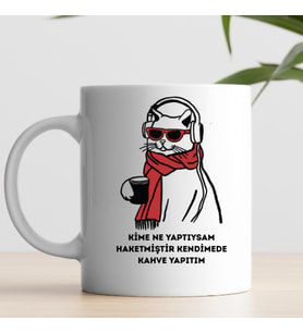 Kedi Baskılı Kupa Bardak