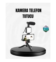 Mey İthalat® Profesyonel Vlog Çekim Kiti LED Işıklı Tripod Mikrofonlu Telefon Seti