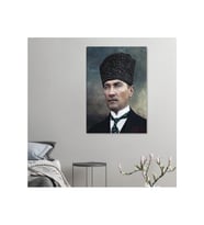 ATATÜRK HEDİYELİK CANVAS TABLO DUVAR DEKARASYON DUVAR SÜSÜ ÖLÇÜ SEÇMEYİ UNUTMAYINIZ : ) (Beyaz)