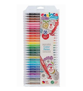 Carioca Birello Jumbo+Standart Çift Uçlu Yıkanabilir Keçeli Boya 30 Renk 