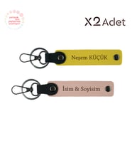 Çocuğa Karne Sürprizi, İsim & Soyisim Kişiselleştirilmiş 2’li Anahtarlık, Yavru Ağzı-Sarı