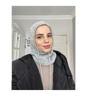 Balaclava Fitilli Triko Örgü Bere Başlık  Bağcıklı Kapşonlu Bere
