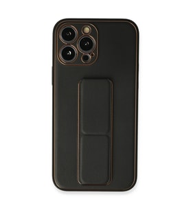 Apple İphone 13 Pro Max Kılıf Coco Deri Standlı Kapak - Siyah