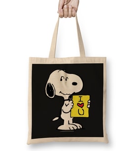 Snoopy Peanuts I Love You 02 Bez Çanta Uzun Saplı
