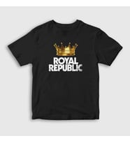 Presmono Unisex Çocuk Siyah Crown Royal Republic T-Shirt 377758tt