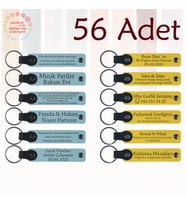 Gök Mavi & Sarı, 56’li Set, Kişisel Yazılı Deri Hediyelik, Restoran Müşterilerine Özel Hediyelik