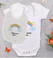 BK Kids Babasının Kızı Tasarımlı Bebek Body Zıbın ve Mama Önlüğü Hediye Seti - Model 1