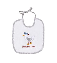 Kuş Desenli Bebek Mama Önlüğü  Bebek Havlu Önlük (Beyaz)