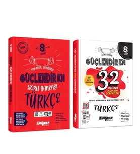 Ankara Yayıncılık 8.Sınıf Türkçe Güçlendiren Soru Bankası ve 32 Haftalık Deneme Seti 2 Kitap