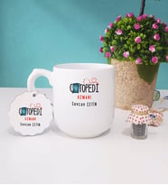 Ortapedi Uzmanı Kupa Bardak Oval ve Anahtarlık