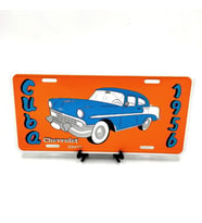 Dekoratif Plaka Cuba Chevrolet Chevy 1956 Turuncu (Karışık)